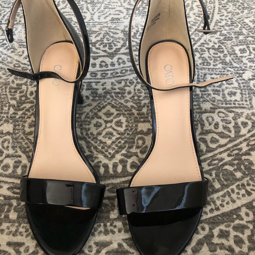 Shiny black heels